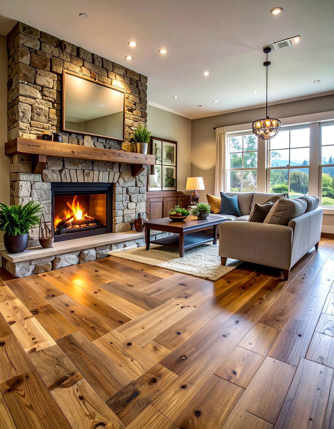 Distressed Oak Hardwood Flooring - 40 Farmhouse Flooring Ideas to Enhance Your Home's Charm