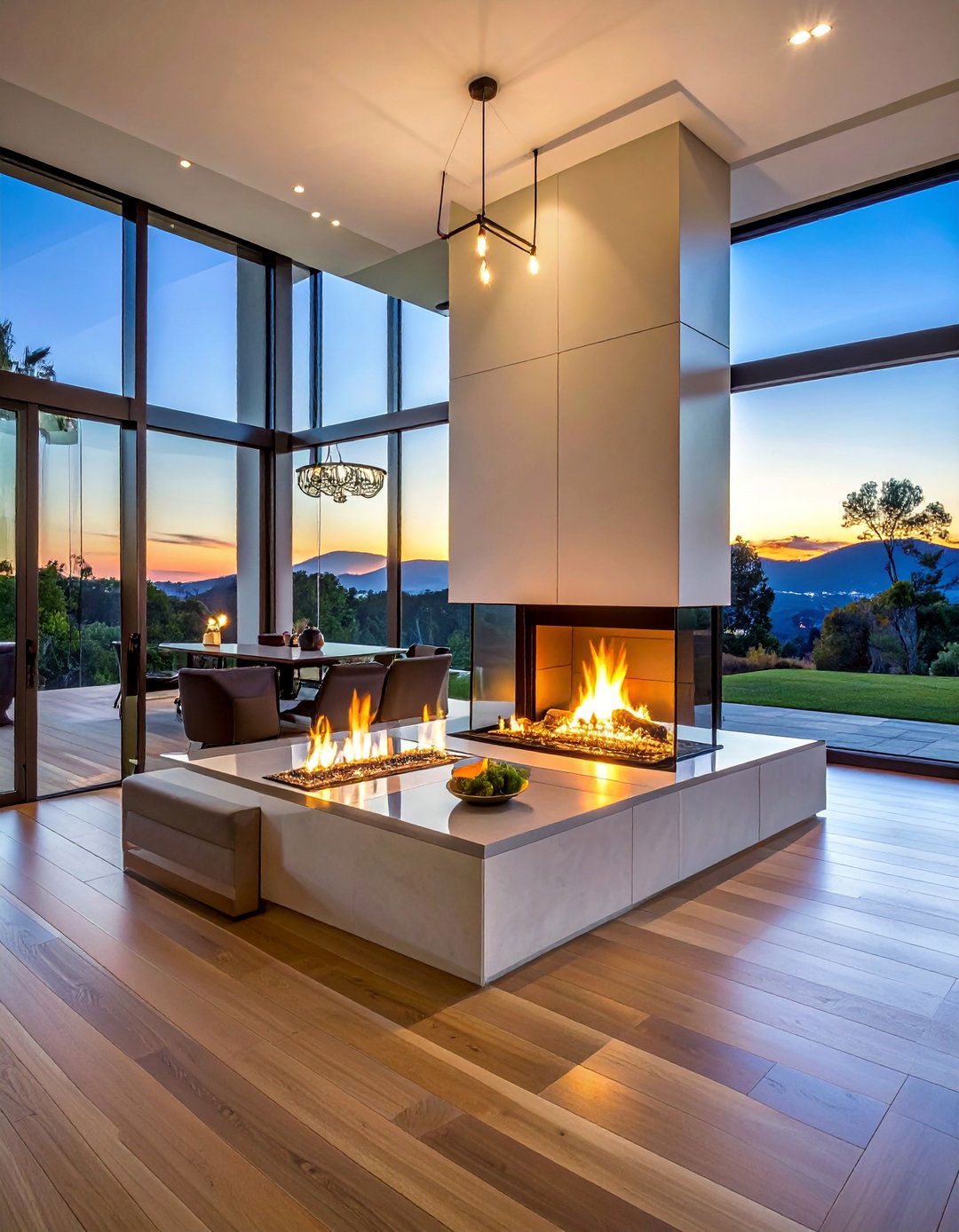 Double Sided Room Divider Fireplaces - 40 Modern Fireplace Ideas to Warm Up Your Home
