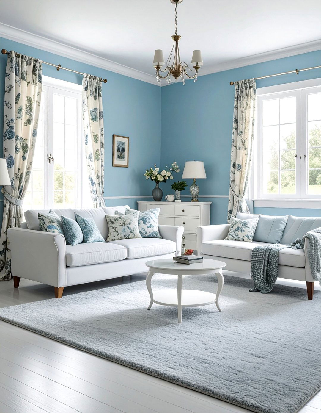 Dove Grey Carpet with Robins Egg Blue Walls - 20 Grey Floor Living Room With Blue Walls Ideas