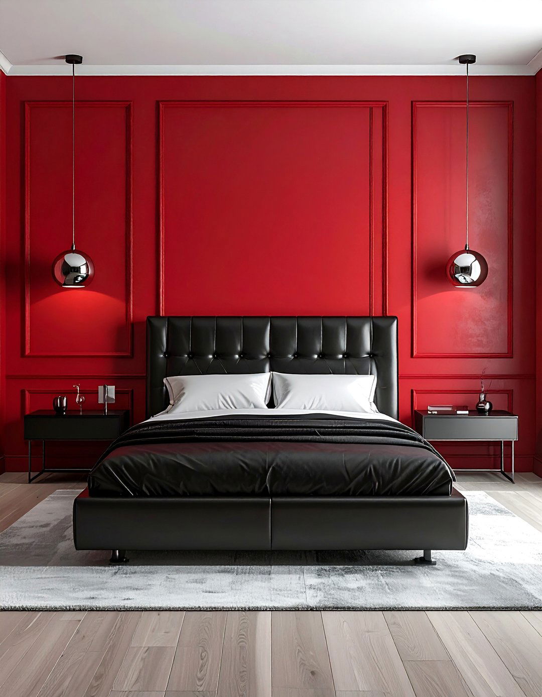Dramatic Red and Black Bedroom Design - 20 Red Bedroom Ideas to Create a Bold and Cozy Space