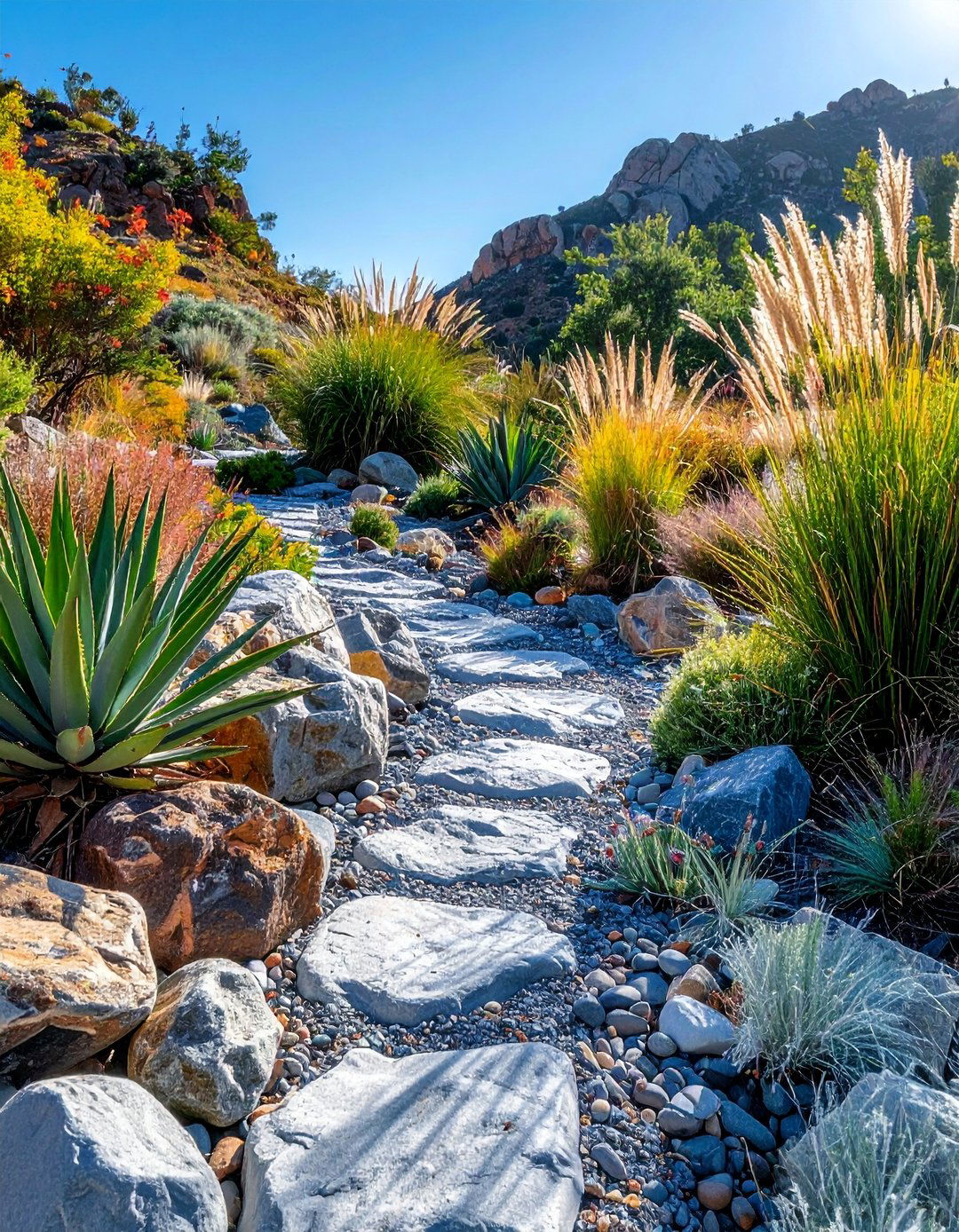 Dry Creek Bed Garden Path - 30 Garden Path Ideas to Enhance Your Outdoor Space