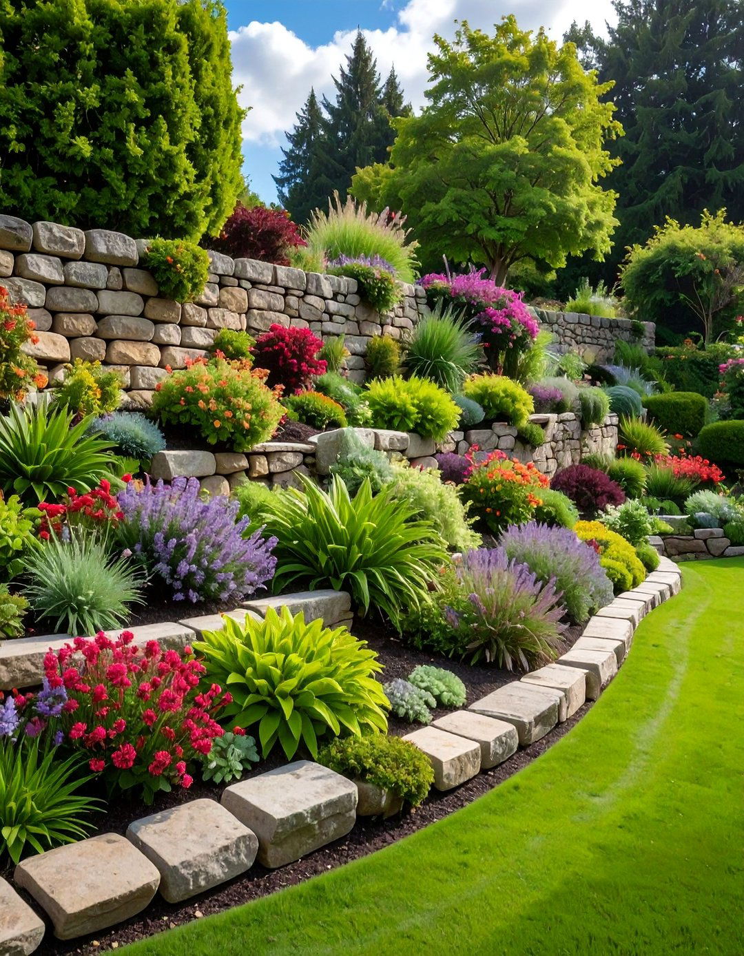 Dry Stone Wall Garden - 40 English Garden Design Ideas for a Timeless Landscape