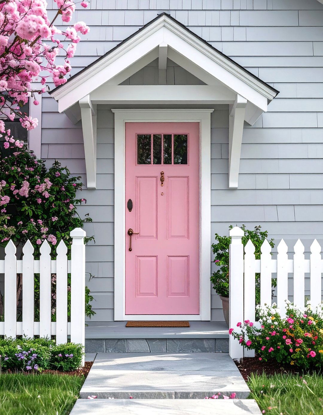 Dusty Rose Cedar Front Door - 20 Cedar Front Door Colors Ideas to Boost Curb Appeal