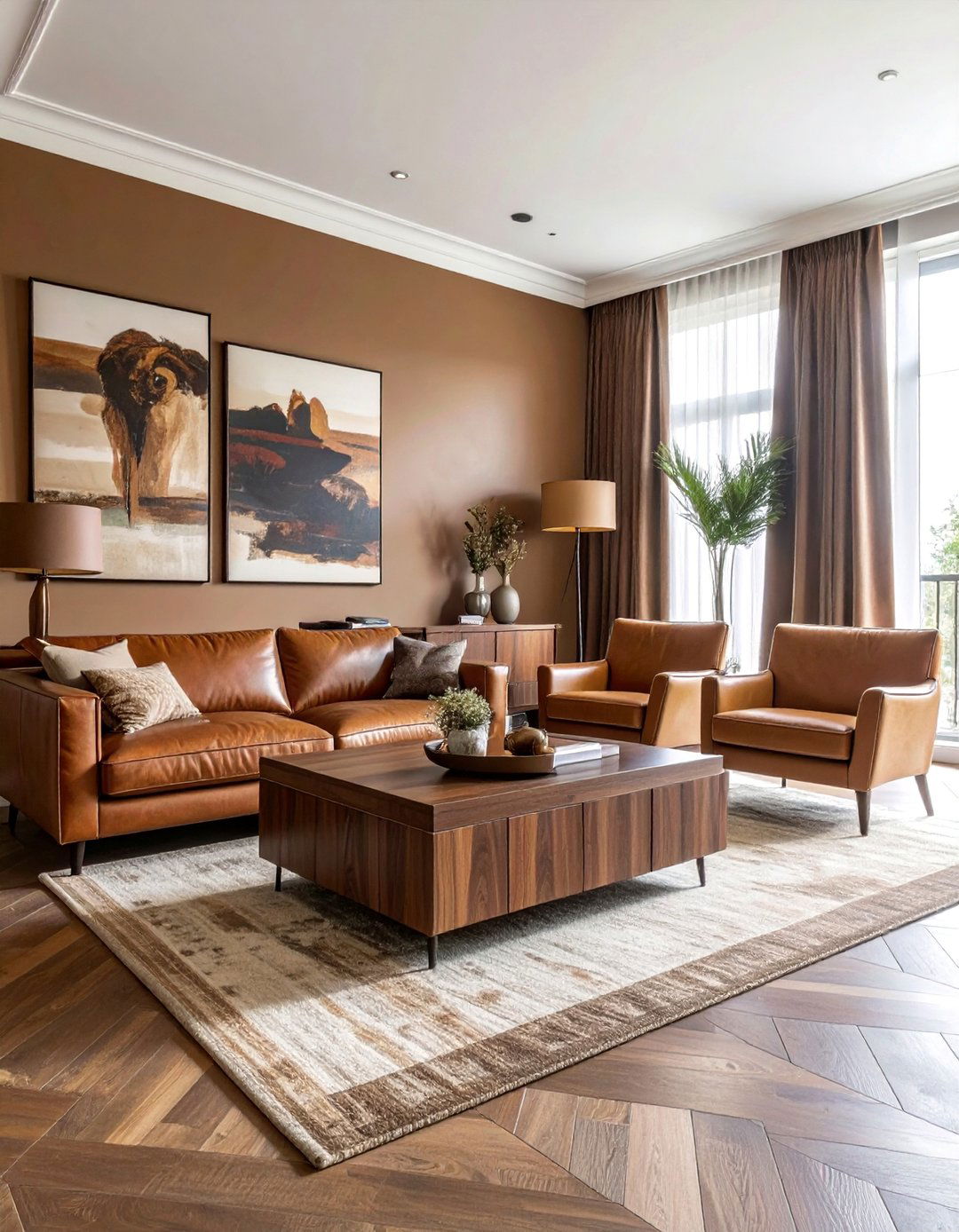 Earthy Brown Monochromatic Living Room - 25 Monochromatic Living Room Ideas for a Cohesive Look