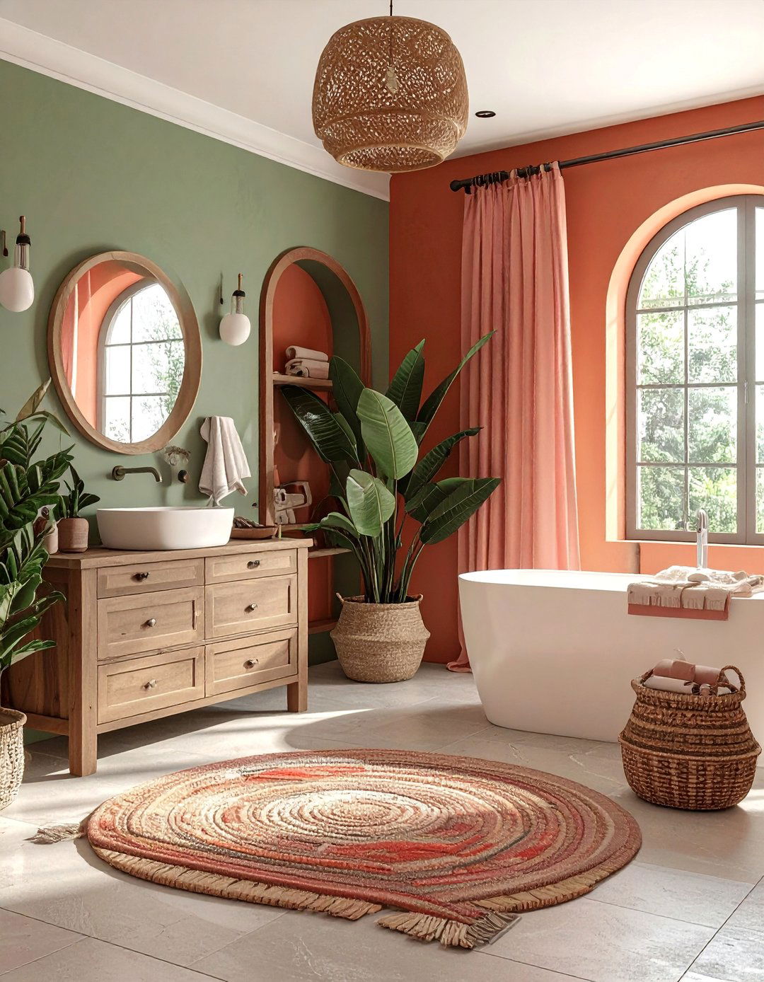 Earthy Color Palette Oasis - 25 Boho Bathroom Ideas for a Free-Spirited Retreat