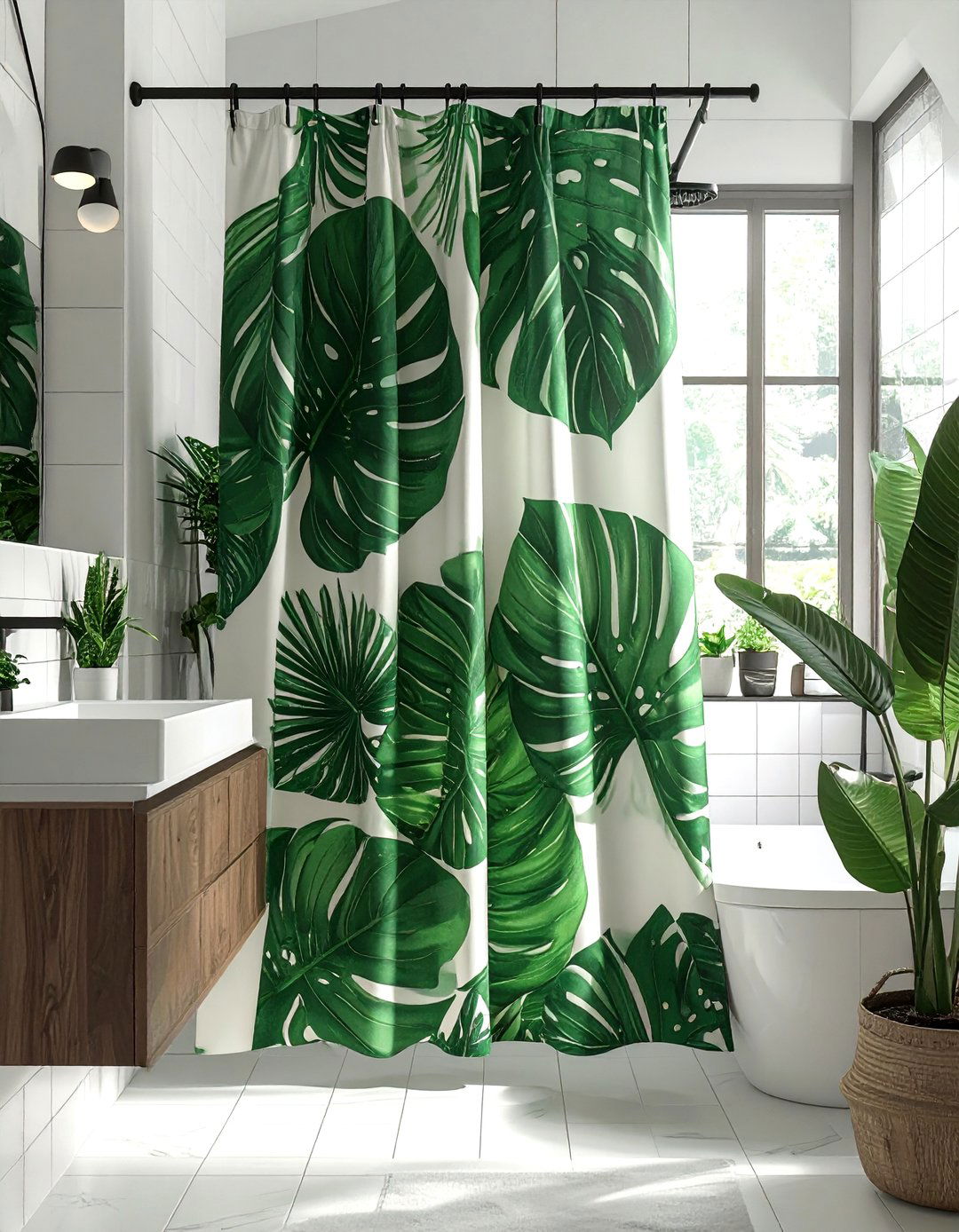 Elegant Fabric Shower Curtain - 25 Small Bathroom Ideas on a Budget for Big Impact