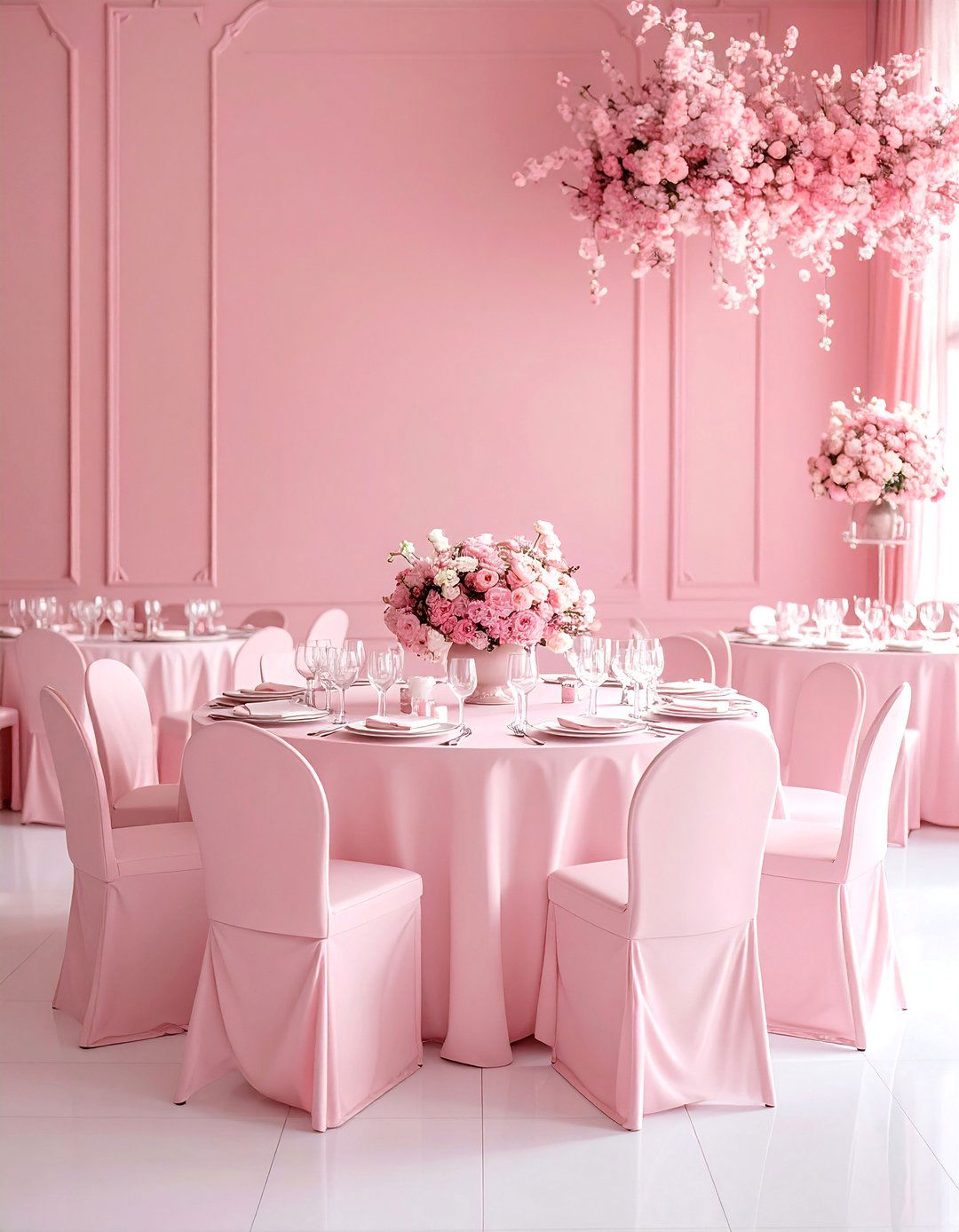 Elegant Monochromatic Color Schemes - 30 Wedding Table Decoration Ideas for a Dreamy Setup