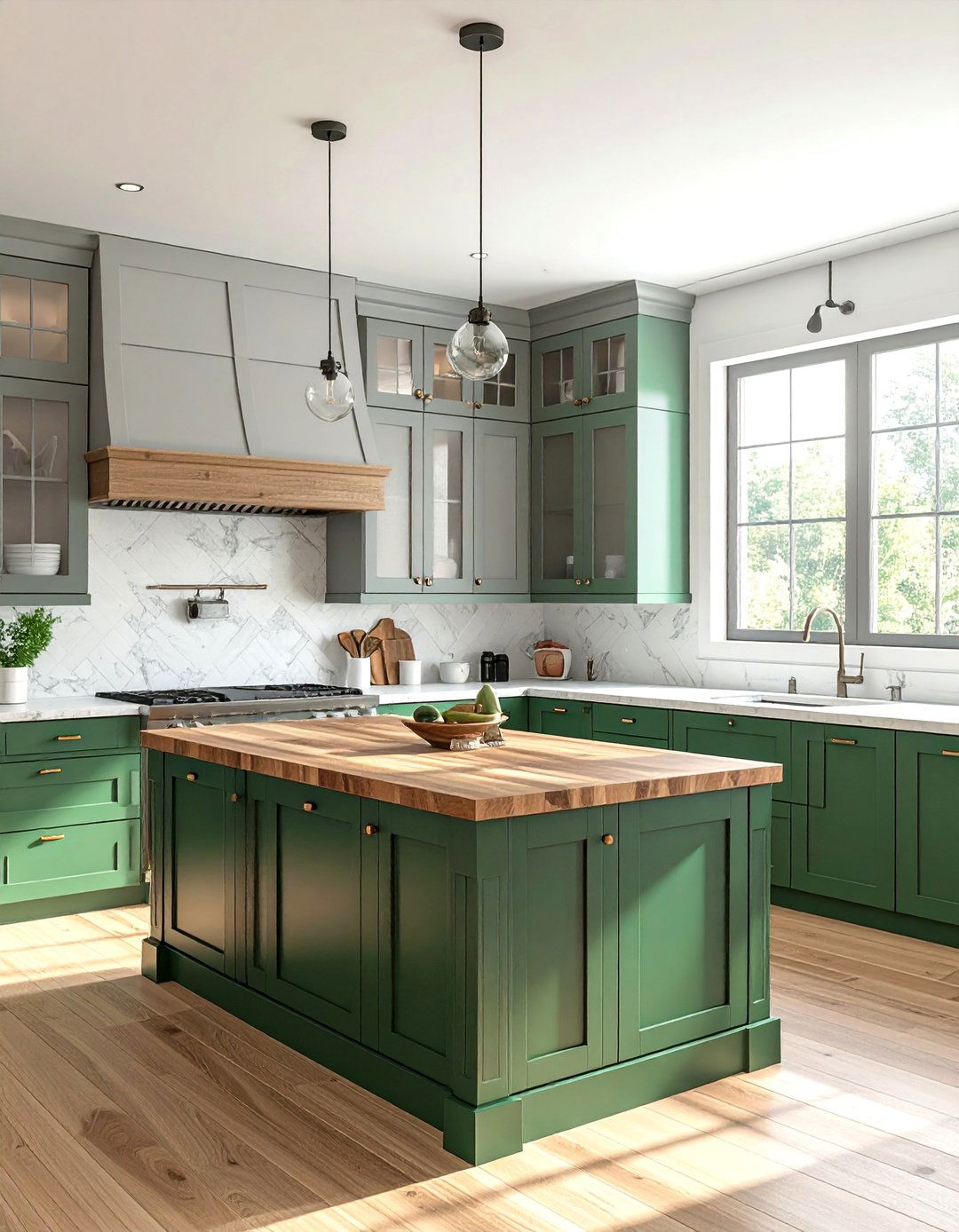 Emerald Green Kitchen Island as a Focal Point - 25 Emerald Green Kitchen Ideas for Bold Style