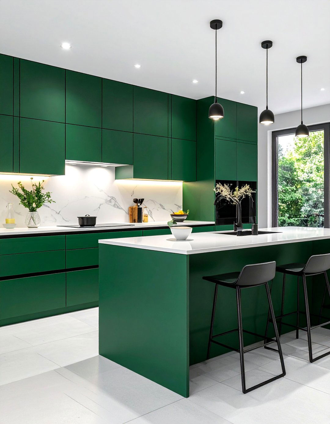 Emerald Green Kitchen in a Matte Finish - 25 Emerald Green Kitchen Ideas for Bold Style