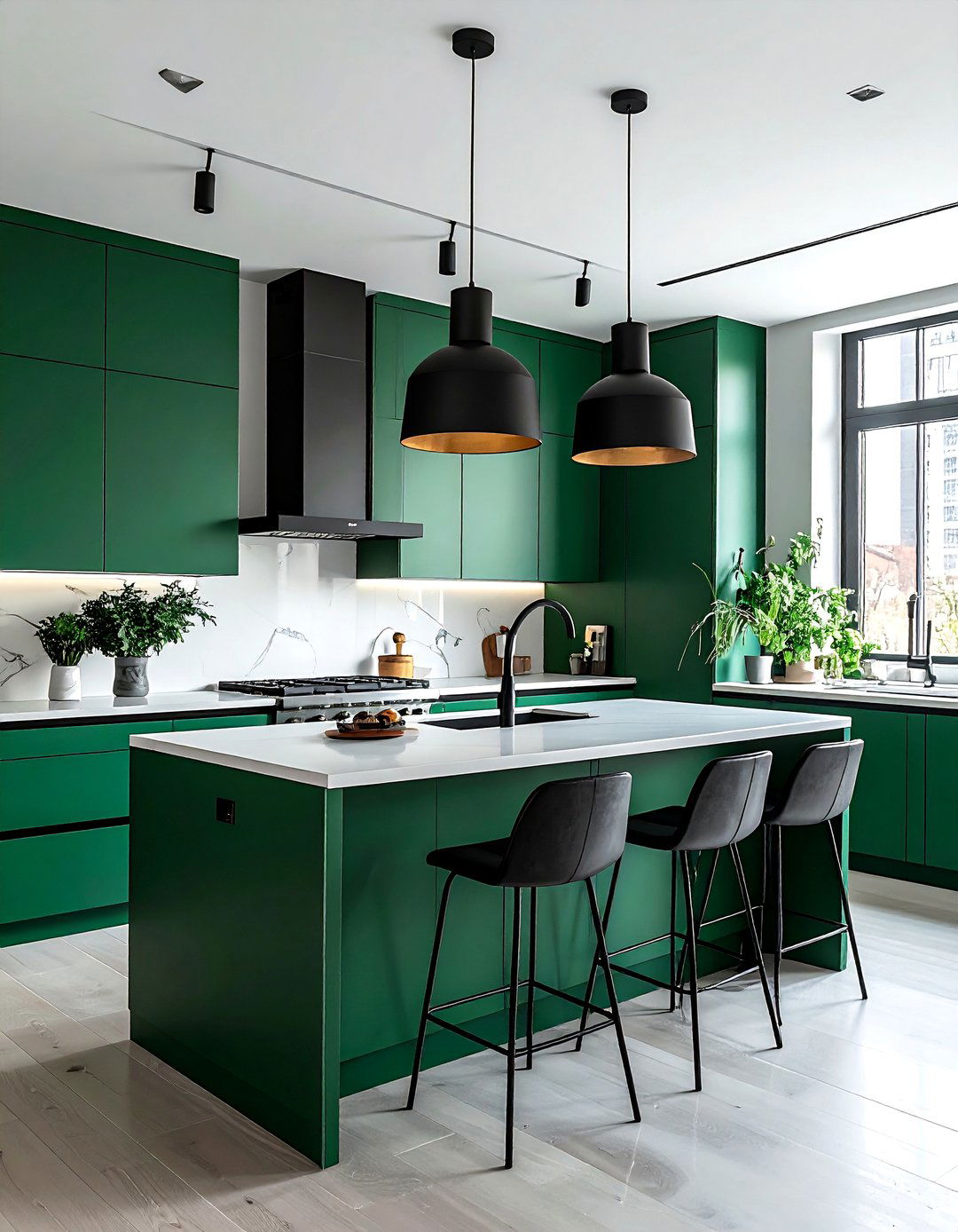 Emerald Green Kitchen with Black Accents - 25 Emerald Green Kitchen Ideas for Bold Style