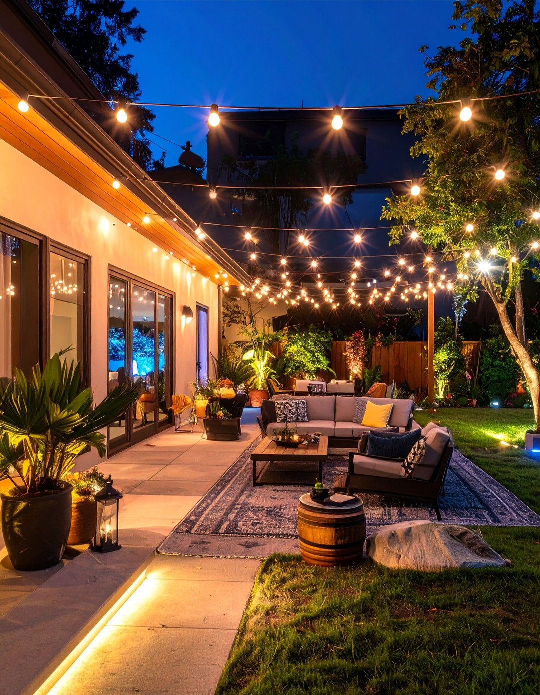 Entertainment Zone Integration - 40 Backyard Lighting Ideas to Illuminate Your Space
