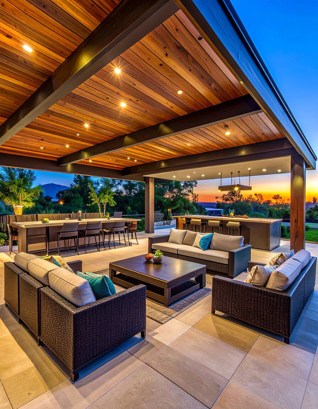 Entertainment Zone Integration - 25 Covered Outdoor Kitchen Ideas for Year-Round Cooking