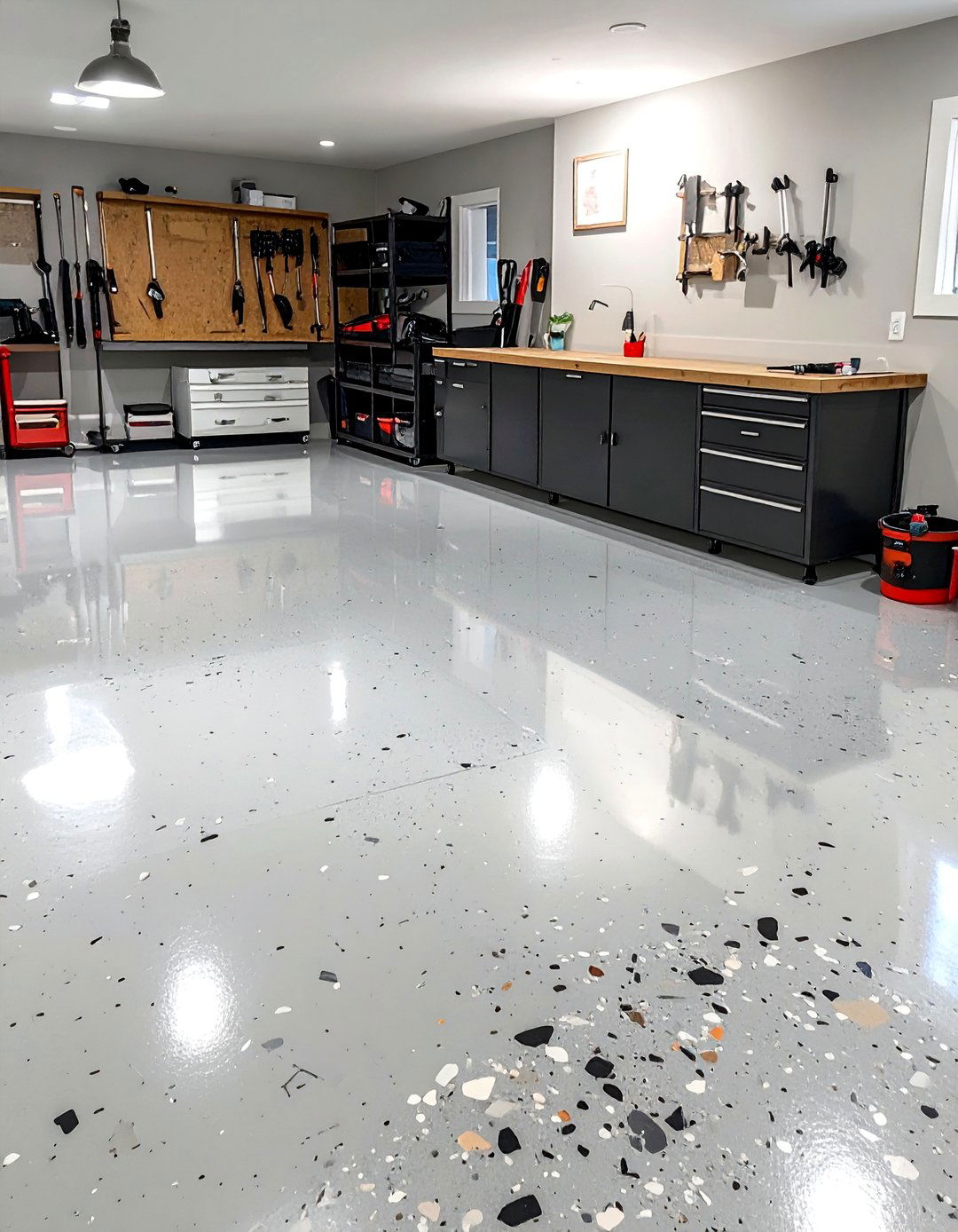 Epoxy Flake Concrete Basement Floor - 20 Concrete Basement Floor Ideas for a Modern Look