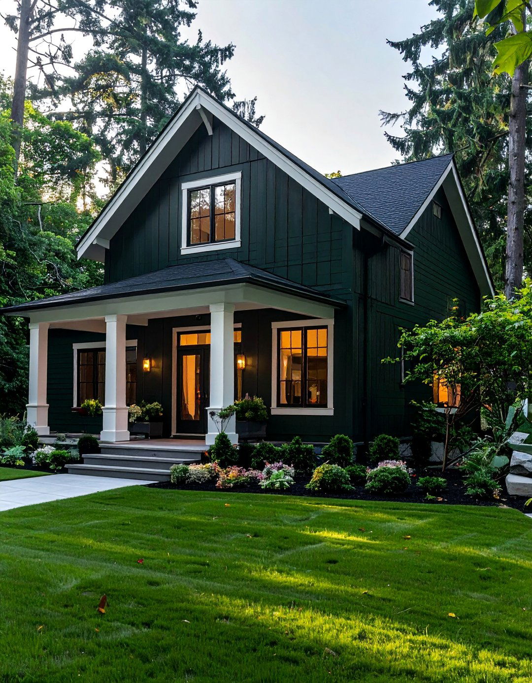 Essex Green for Ultimate Drama - 40 Dark Green Exterior Paint Color Schemes for Bold Homes