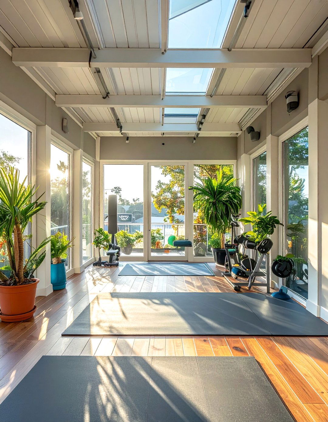 Exercise and Fitness Studio - 35 Three Season Porch Ideas for Year-Round Comfort