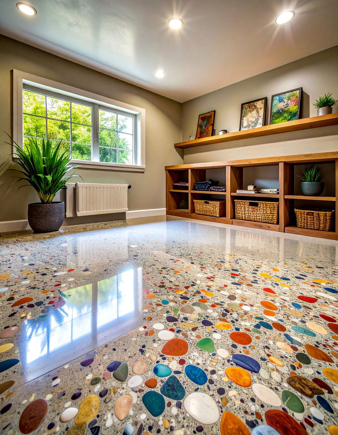 Exposed Aggregate Concrete Basement Floor - 20 Concrete Basement Floor Ideas for a Modern Look
