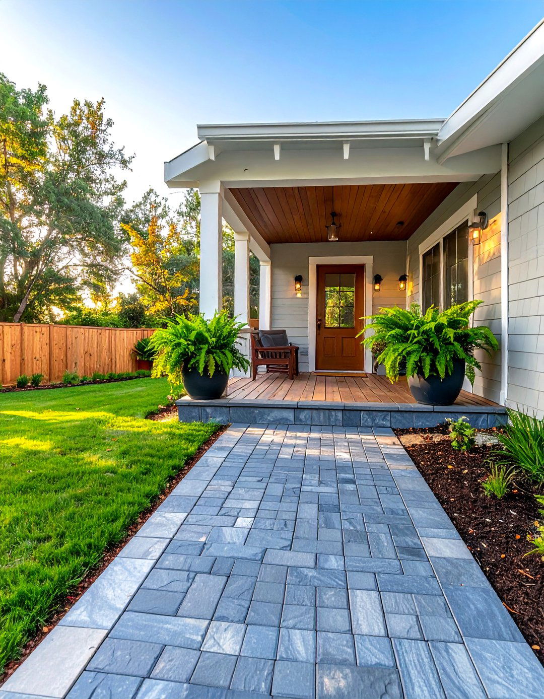 Extended Raised Ranch Front Porch Landing - 25 Raised Ranch Front Porch Ideas for Curb Appeal