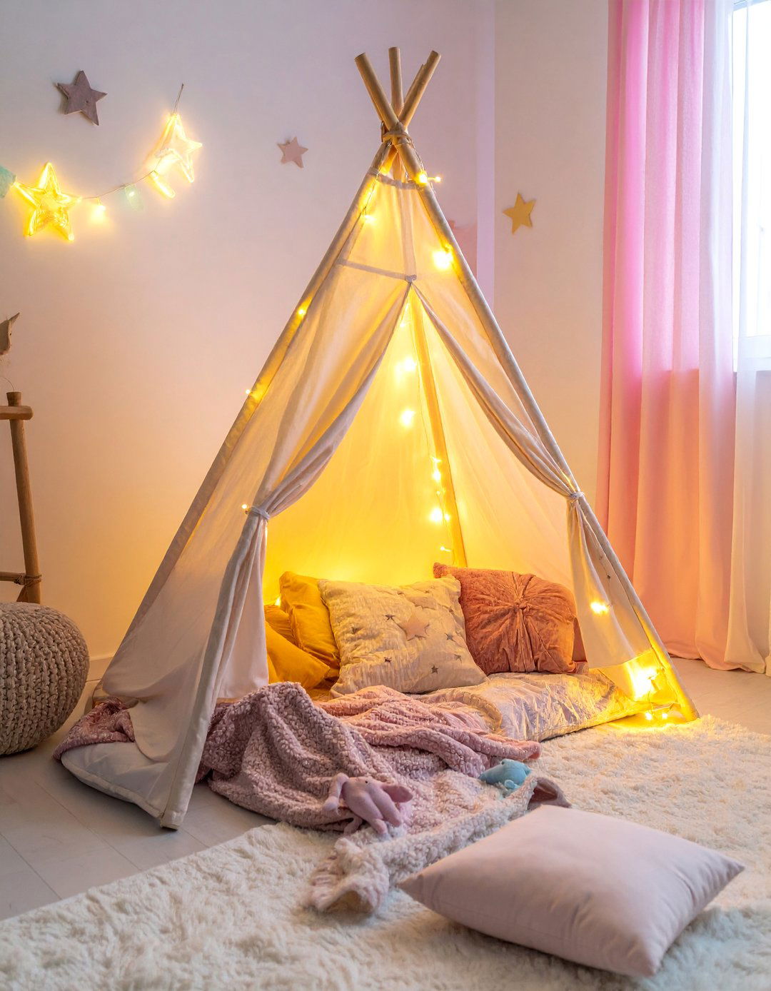 Fairy Light Canopy Tent - 25 Princess Room Ideas for a Dreamy Kids Room