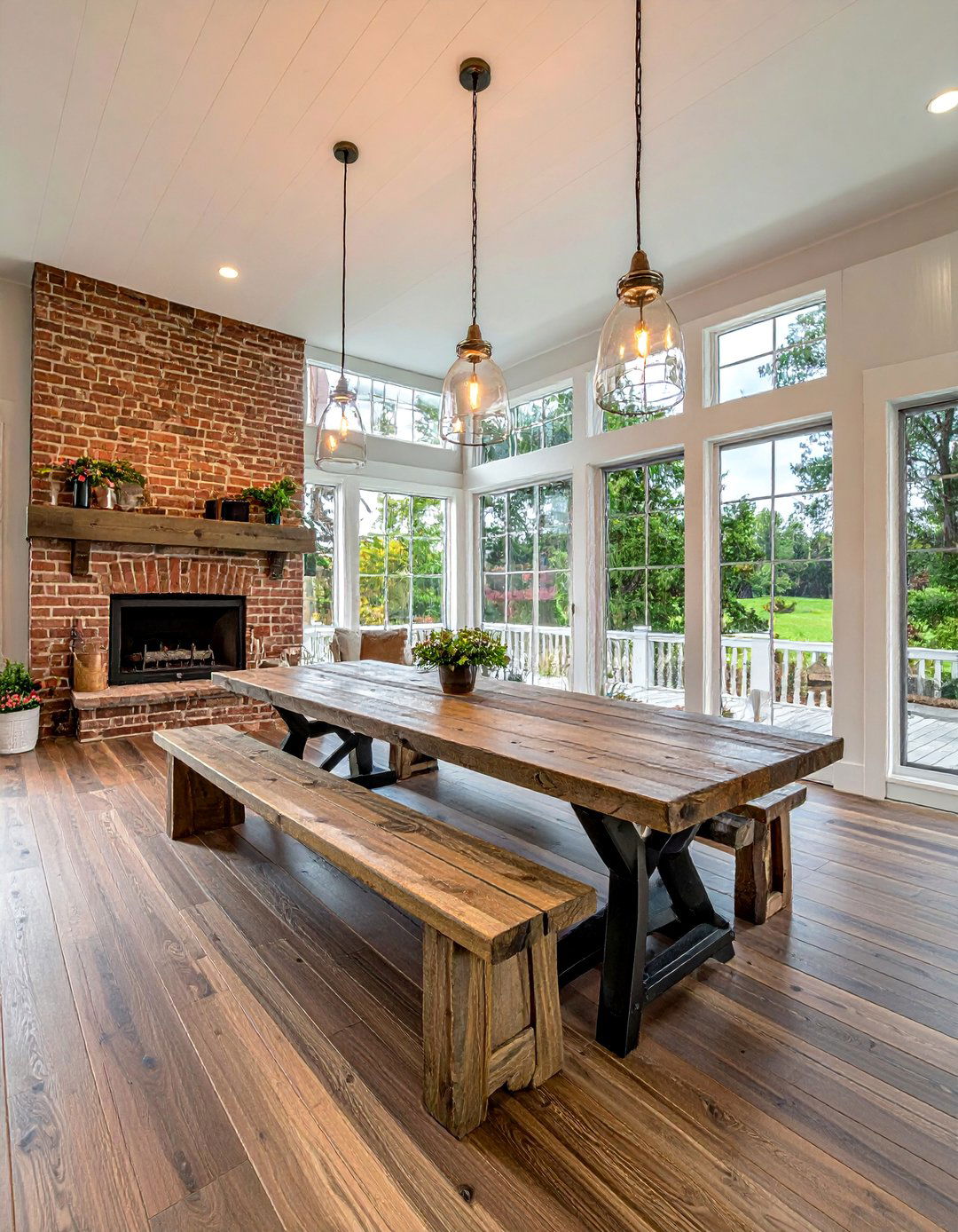 Farmhouse Dining Pavilion - 35 Three Season Porch Ideas for Year-Round Comfort