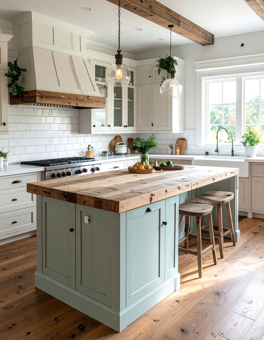 Farmhouse Reclaimed Wood Island - 40 Kitchen Island Ideas for Spacious Kitchens