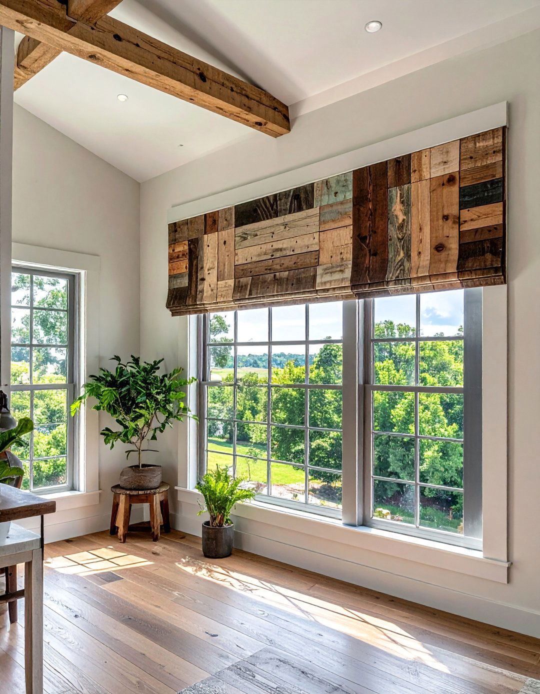 Farmhouse Window Valance from Reclaimed Wood - 40 Farmhouse Window Treatment Ideas for a Cozy Home
