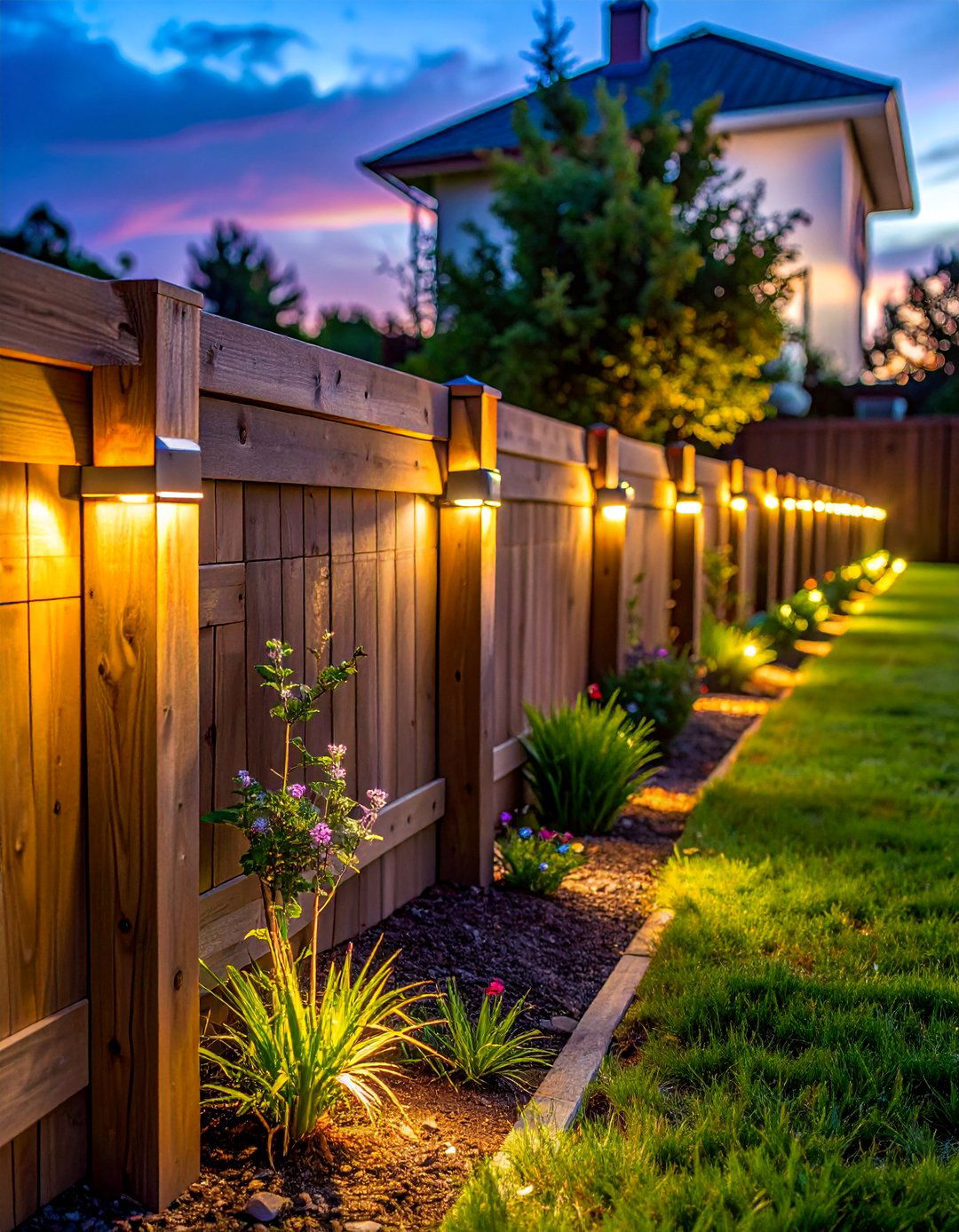 Fence Line Accent Lighting - 40 Backyard Lighting Ideas to Illuminate Your Space