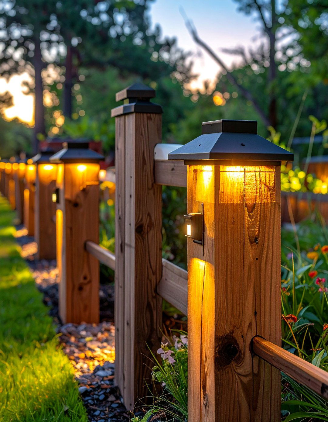 Fence Post Cap Lighting - 40 Backyard Lighting Ideas to Illuminate Your Space