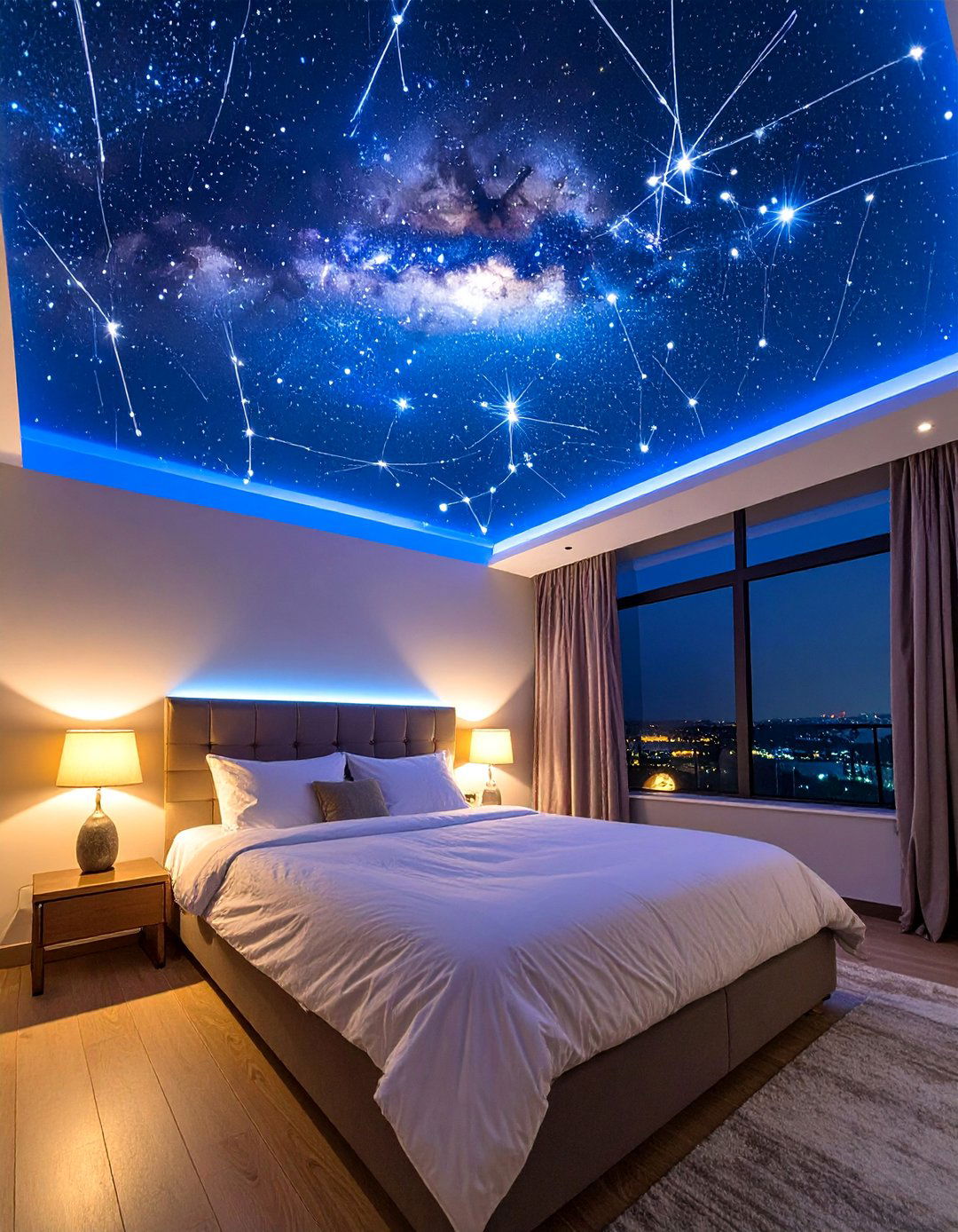 Fiber Optic Star Ceiling - 20 Galaxy Space-themed Bedroom Ideas for Dreamers