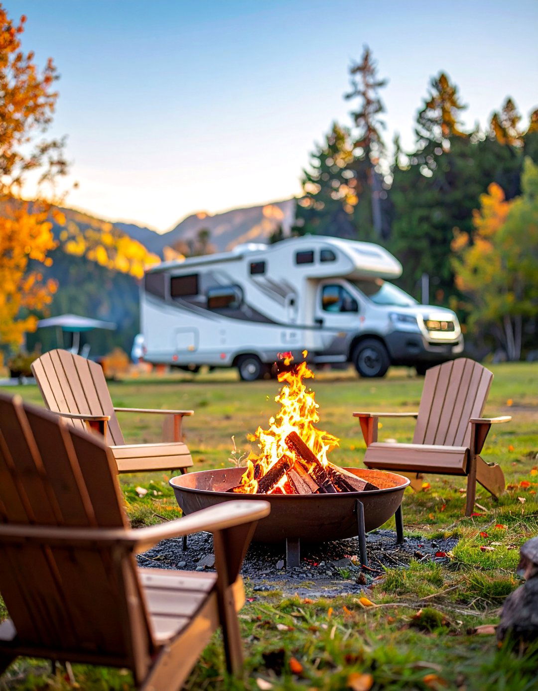 Fire Feature Focal Point - 30 RV Campsite Decorating Ideas for a Cozy Outdoor Retreat