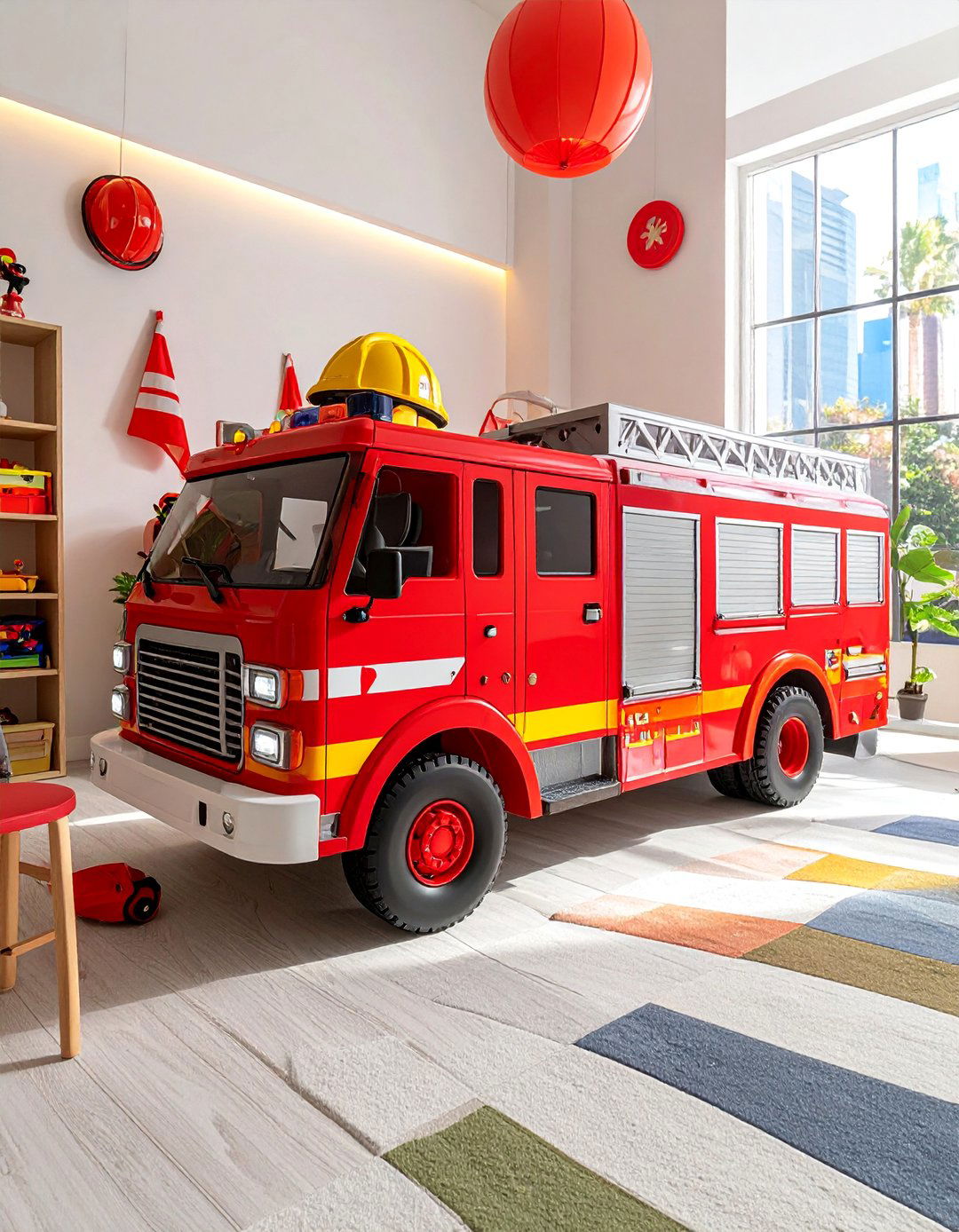 Fire Station Safety Hub - 40 Fun and Functional Playroom Ideas for Kids