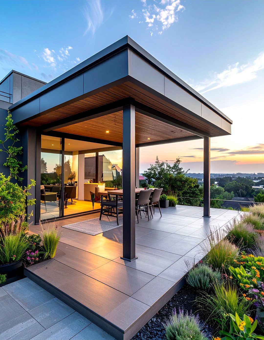 Flat Metal Roof Contemporary Porch - 30 Metal Roof Porch Design Ideas for Durability