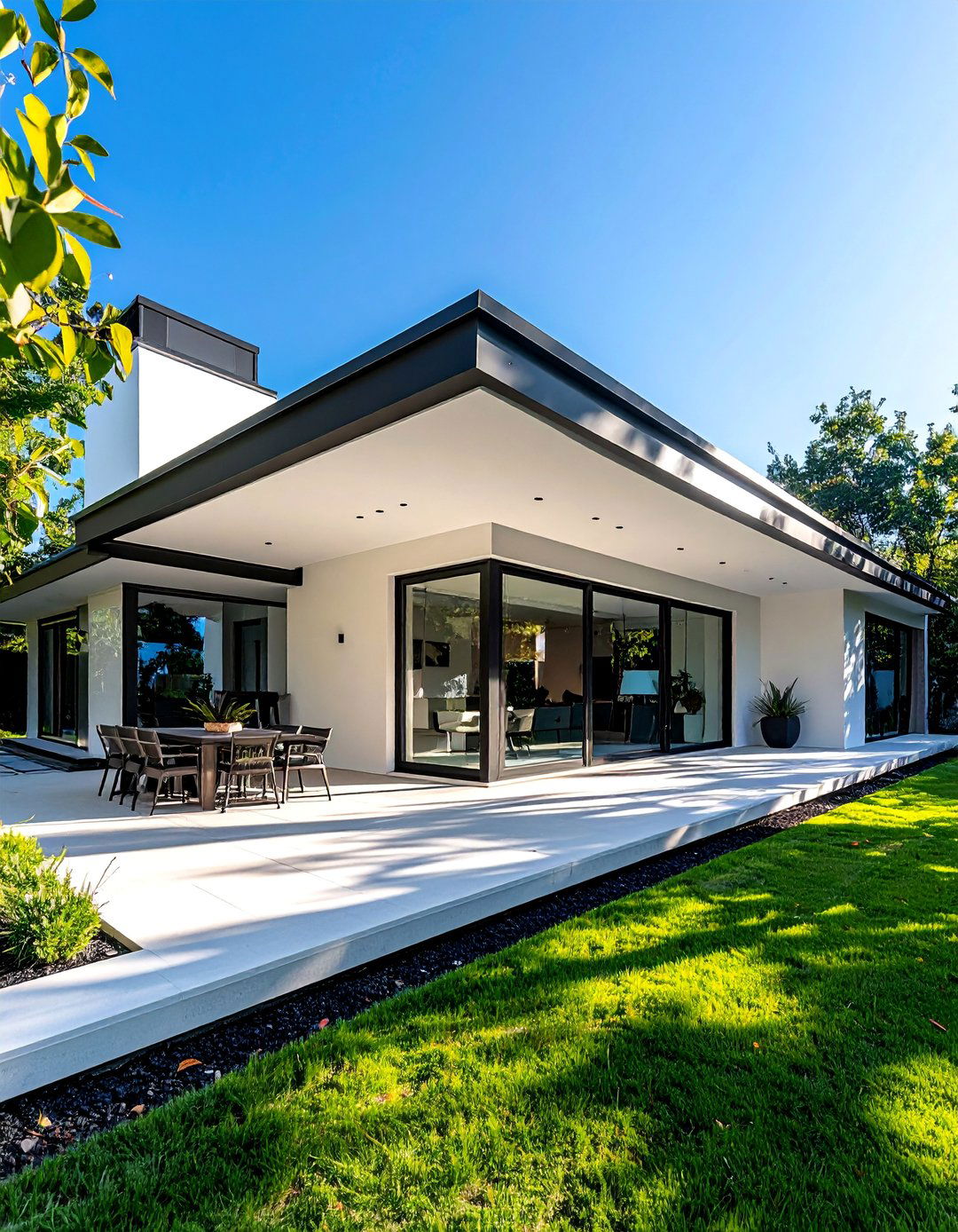 Flat Roof Architecture with Overhangs - 35 Modern House Exterior Design Ideas for a Sleek Look