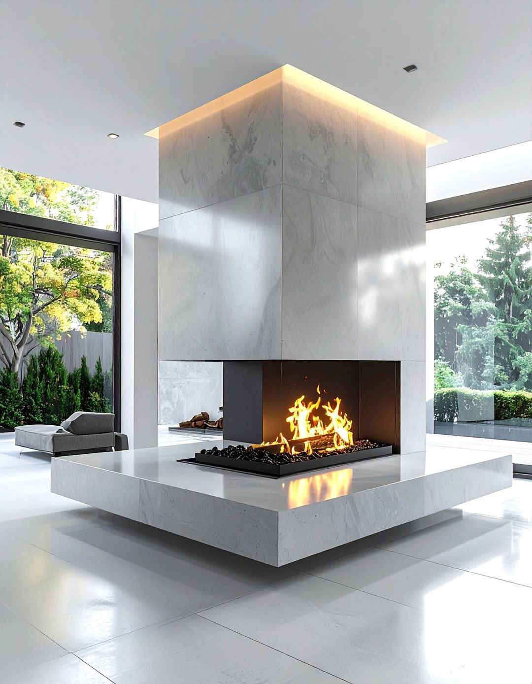 Floating Hearth Corner Fireplace - 25 Corner Fireplace Ideas to Cozy Up Your Living Space