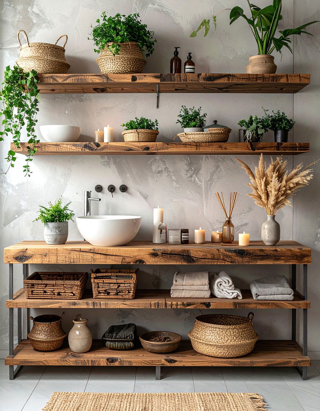 Floating Shelf Display - 25 Boho Bathroom Ideas for a Free-Spirited Retreat