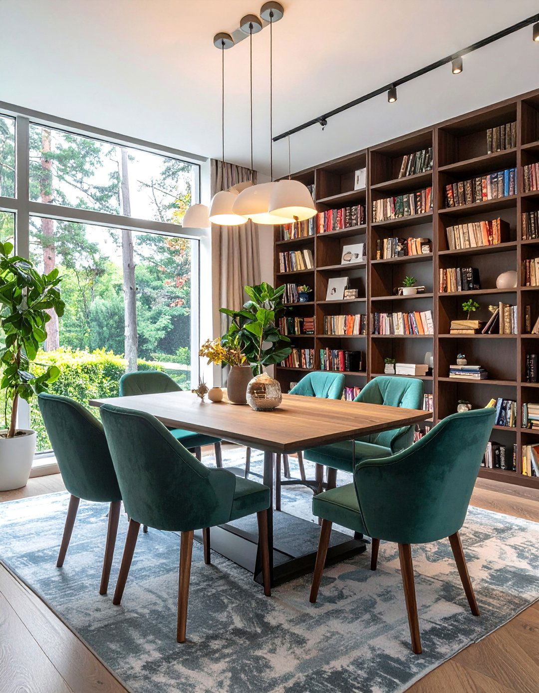 Floor to Ceiling Bookshelves with Reading Nooks - 40 Luxurious Dining Room Ideas for Elegant Entertaining