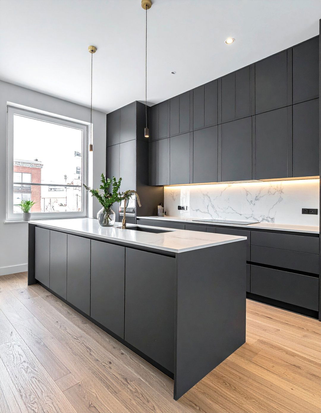Floor to Ceiling Cabinetry Modern Townhouse Kitchen - 15 Modern Townhouse Kitchen Ideas for Stylish Living
