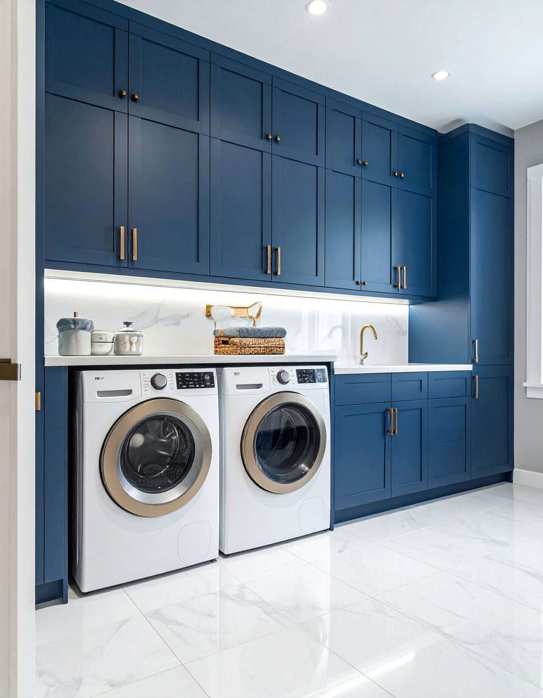 Floor to Ceiling Custom Cabinetry - 30 Luxury Modern Laundry Room Ideas for Stylish Homes