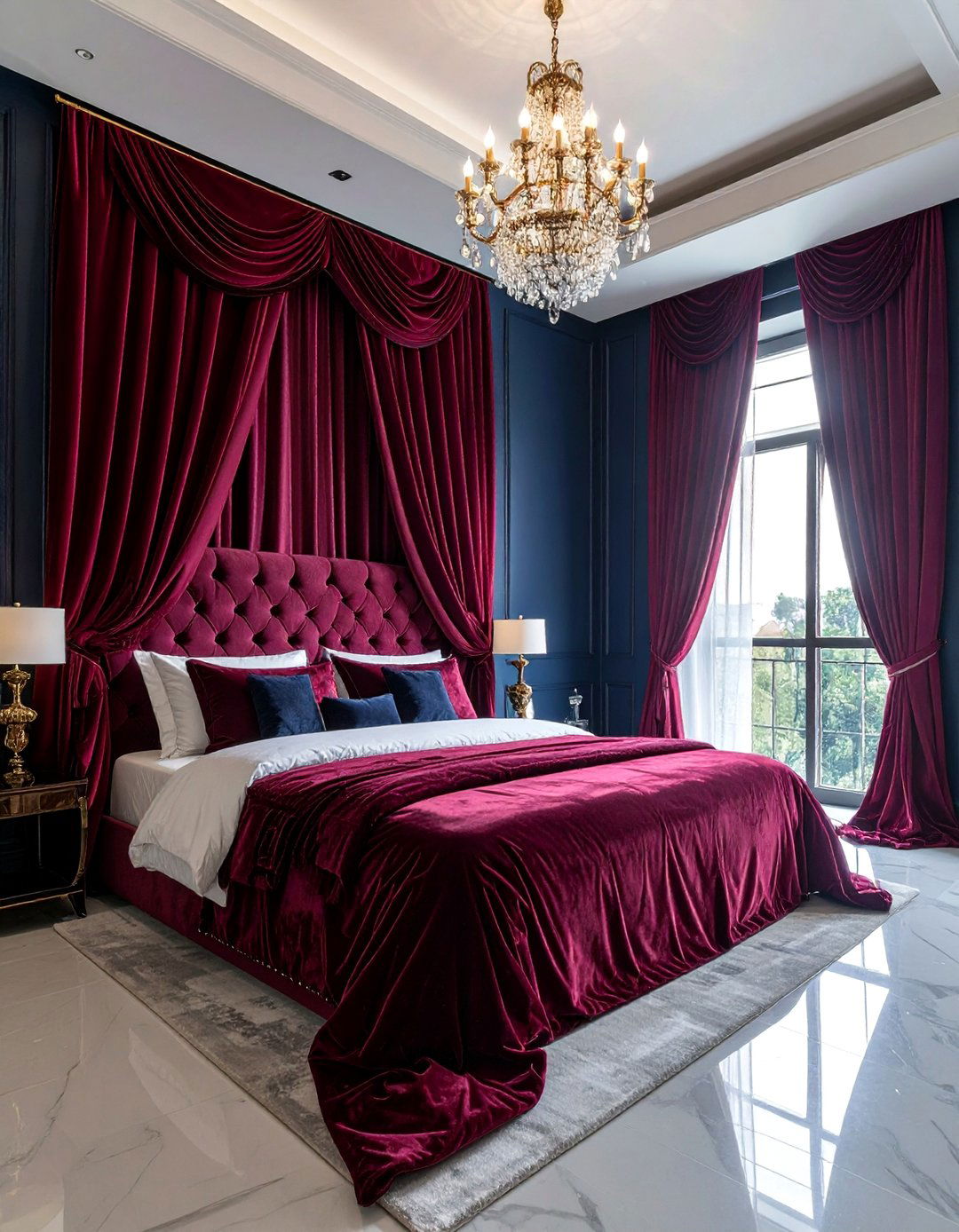 Floor to Ceiling Velvet Curtains - 25 Dark Bedroom Ideas for a Cozy and Moody Retreat