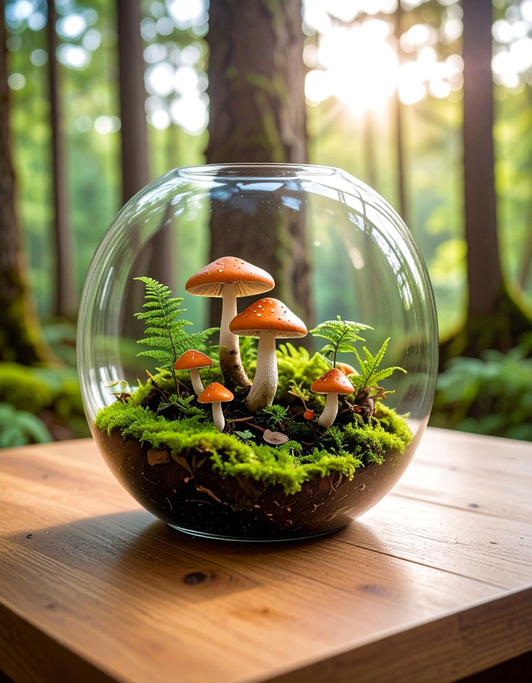 Forest Floor Terrarium with Fungi - 40 Terrarium Ideas to Bring Nature Indoors