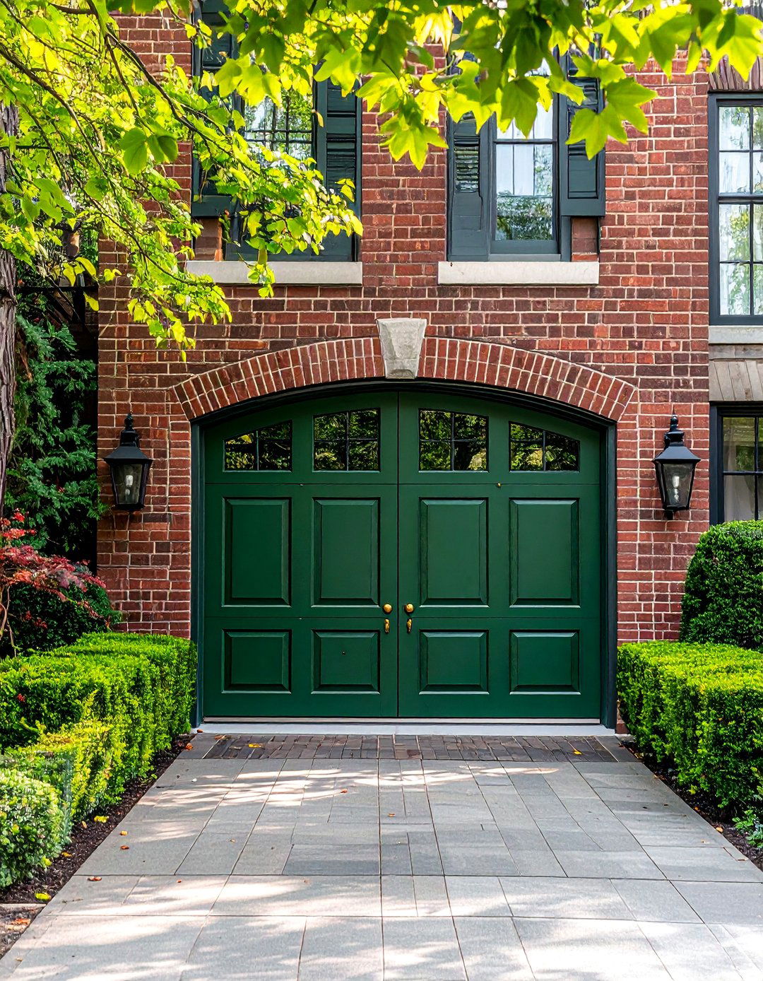 Forest Green Garage Door for a Classic Look - 20 Green Garage Door Ideas to Boost Curb Appeal
