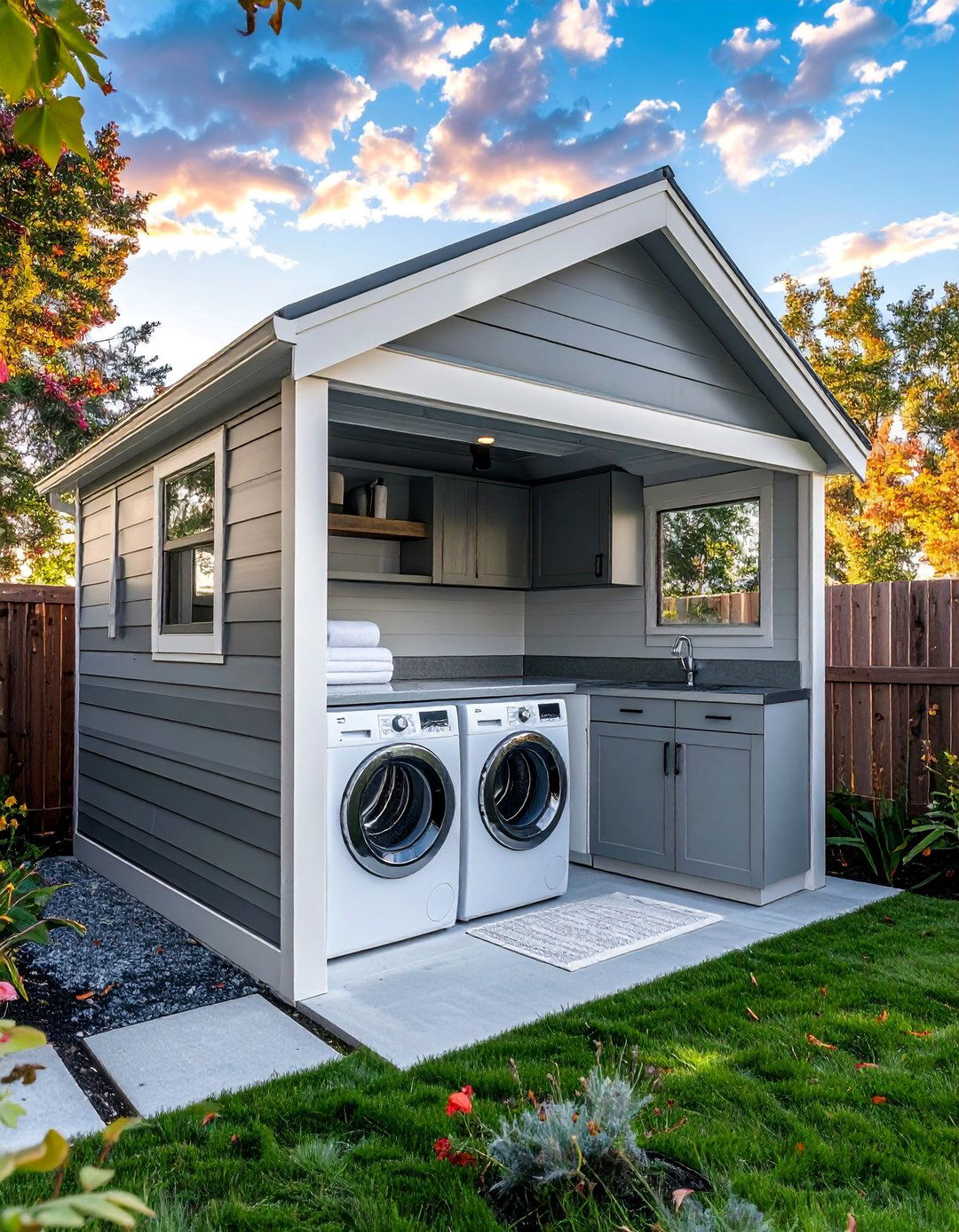 Freestanding Outdoor Laundry Shed - 30 Outdoor Laundry Room Ideas for Functionality