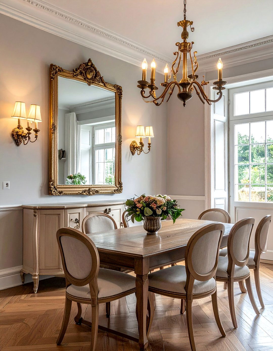 French Country Dining Room with Antique Wall Sconces - 40 French Country Dining Room Ideas for Elegant Entertaining