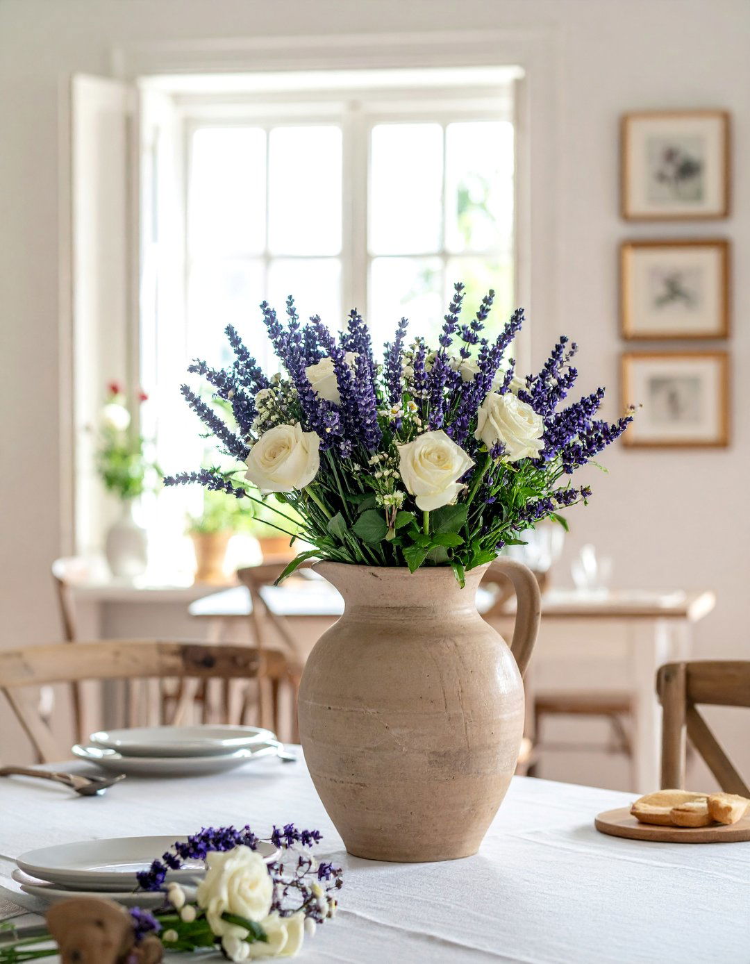 French Country Dining Room with Fresh Flower Arrangements - 40 French Country Dining Room Ideas for Elegant Entertaining