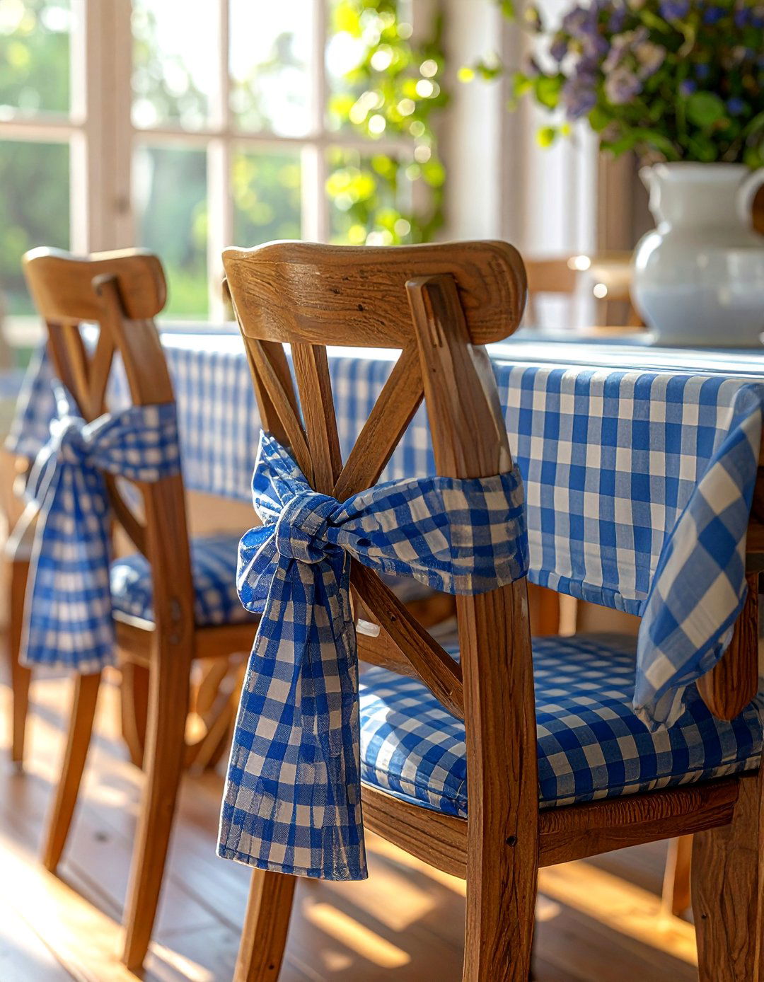 French Country Dining Room with Gingham or Checked Fabrics - 40 French Country Dining Room Ideas for Elegant Entertaining