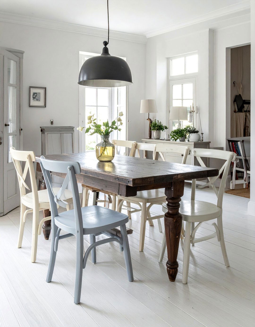 French Country Dining Room with Mismatched Chairs - 40 French Country Dining Room Ideas for Elegant Entertaining
