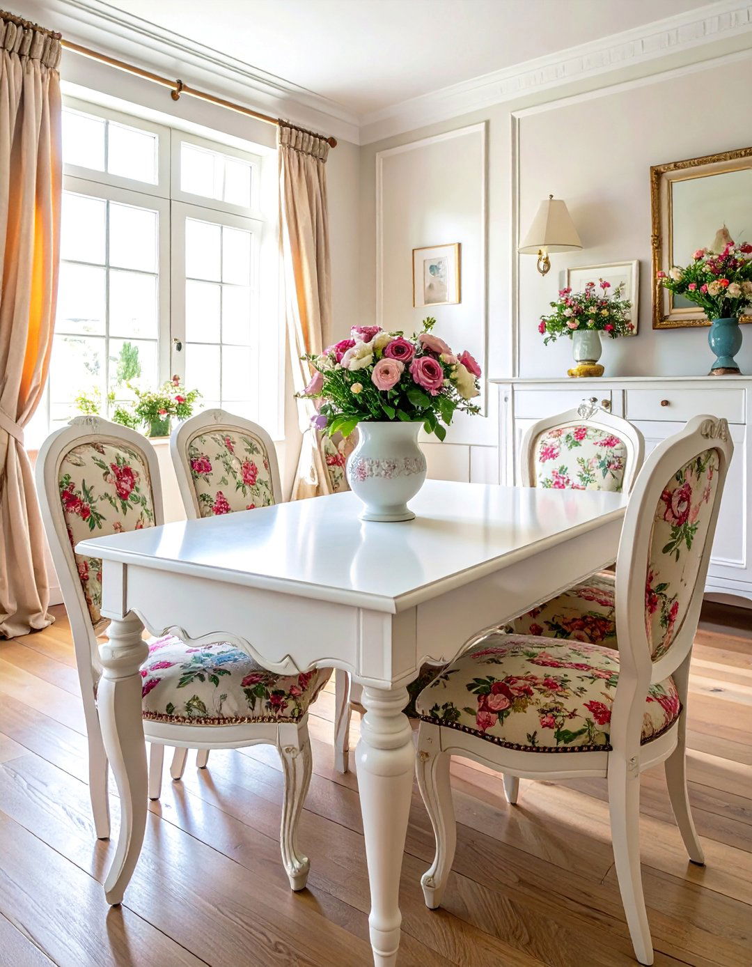 French Country Dining Room with Scalloped Edge Details - 40 French Country Dining Room Ideas for Elegant Entertaining