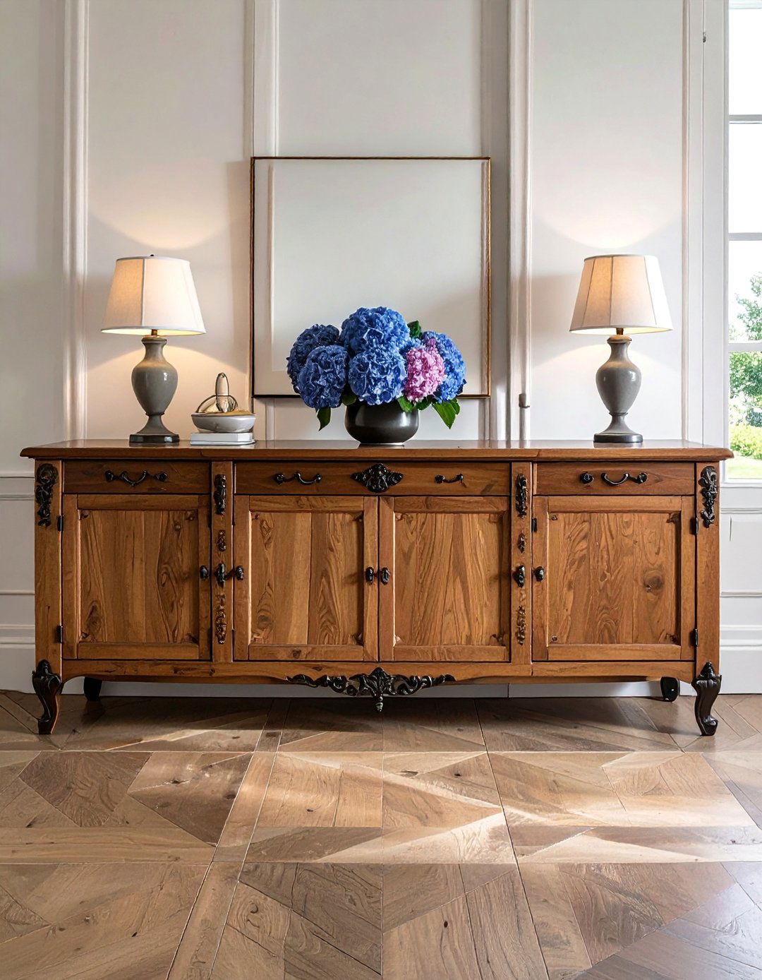 French Country Dining Room with an Antique Buffet or Sideboard - 40 French Country Dining Room Ideas for Elegant Entertaining