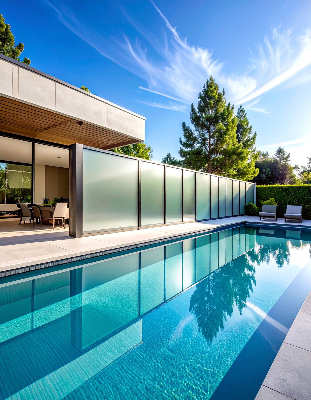 Frosted Glass Panel Fence - 25 Decorative Fence Ideas to Enhance Your Outdoor Space