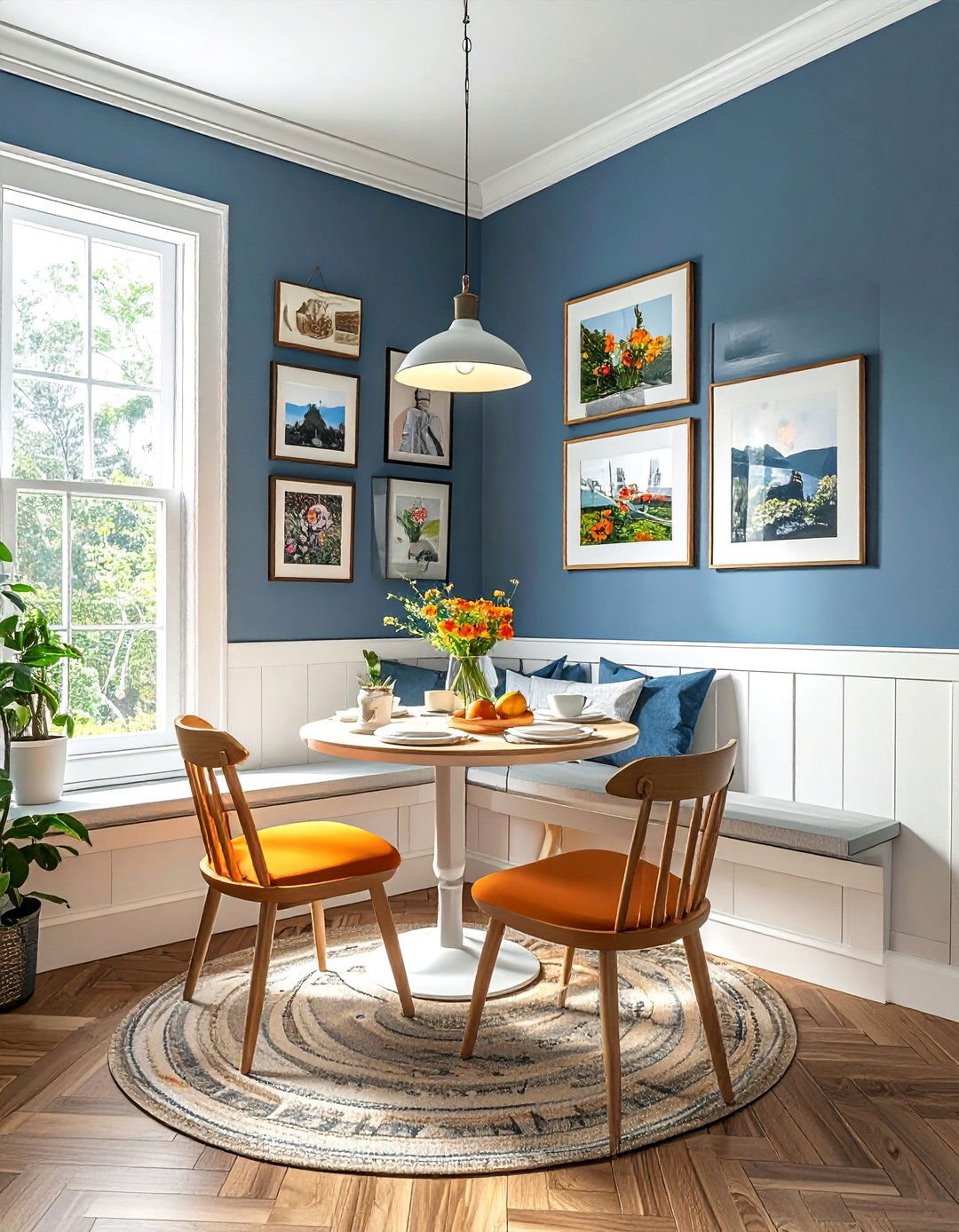 Gallery Wall Corner Feature - 25 Corner Breakfast Nook Ideas for a Charming Dining Spot