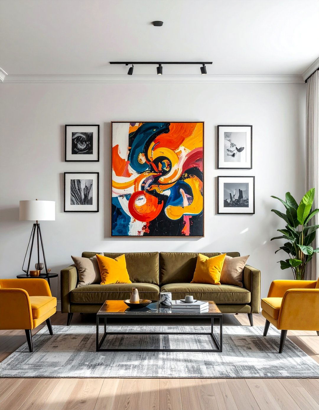 Gallery Wall with a Central Anchor Piece - 40 Gallery Wall Ideas to Showcase Your Style